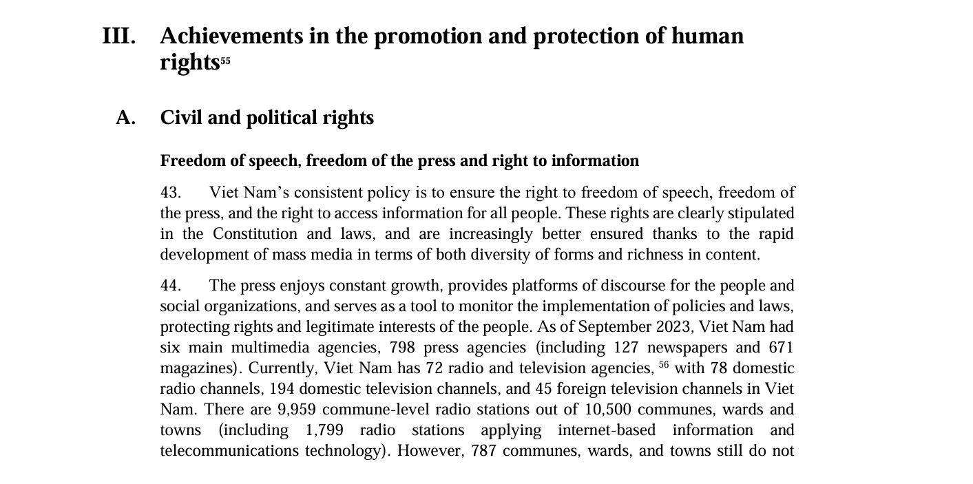 Kiểm định UPR: Các chủ đề chính về nhân quyền ở Việt Nam 